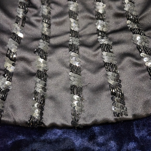 Cache Vintage formal heavy satin/sequin corset top and mermaid skirt sm/med - Picture 6 of 12